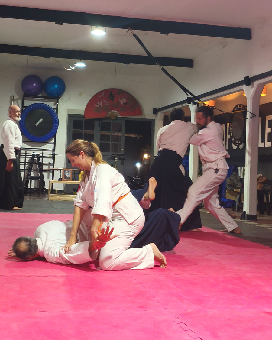 Interior del Yorokobi Dōjō, sala de práctica de Aikido en Tigre